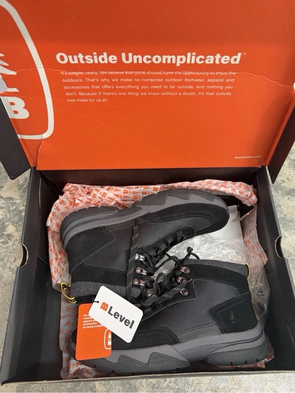 NWT BASS Outdoor Men's Black Trail Boots